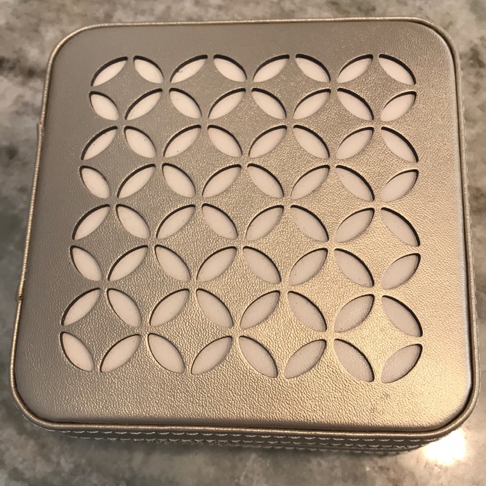 Wolf Travel Zip Jewelry Case in Champagne 4.5x4.5